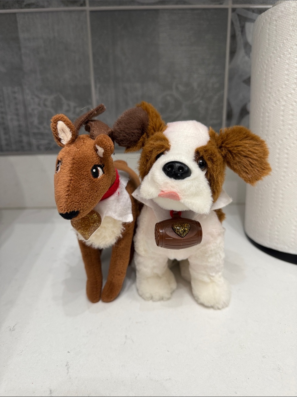 Plush Dog Toy - White and Brown elf pets